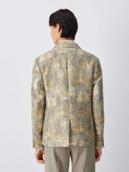 John Lewis Regular Fit Cotton Blend Floral Suit Jacket, Multi - view 2, Multi