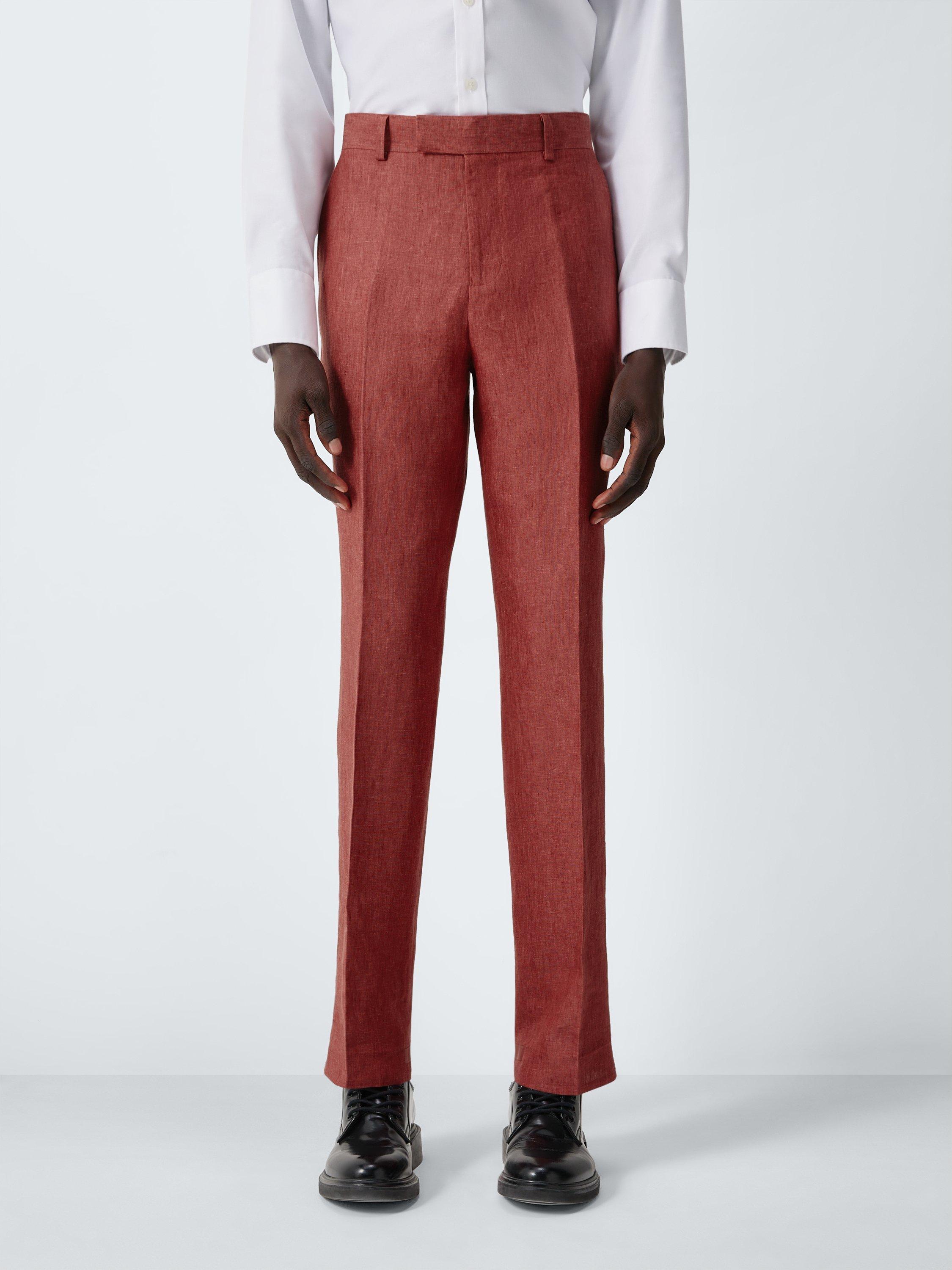 Product image 1 of 7, which shows John Lewis Linen Suit Trousers, Apple Butter, 32S