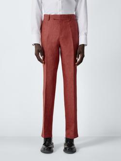John Lewis Regular Fit Linen Suit Trousers, Apple Butter