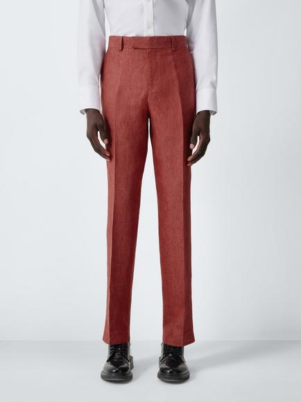 John Lewis Regular Fit Linen Suit Trousers, Apple Butter