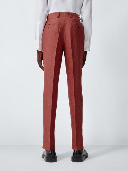 John Lewis Regular Fit Linen Suit Trousers - view 2, Apple Butter