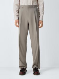 John Lewis Clean Wool Relaxed Fit Suit Trousers, Sage Green, Sage Green
