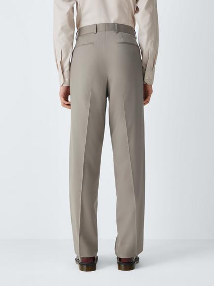 John Lewis Clean Wool Relaxed Fit Suit Trousers, Sage Green - view 2, Sage Green