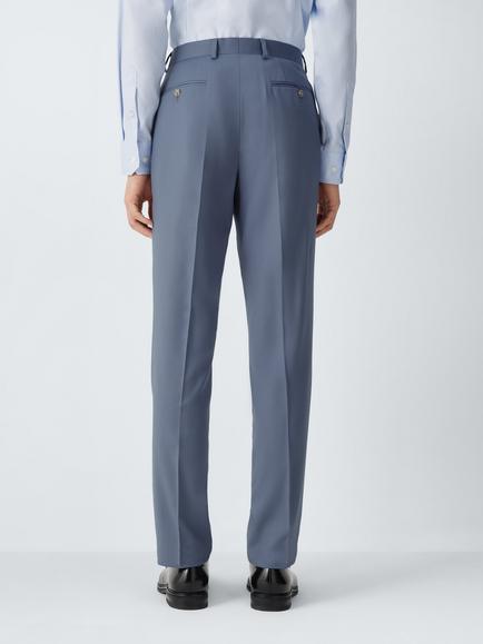 John Lewis Clean Wool Slim Fit Suit Trousers, Slate Blue - view 2, Slate Blue