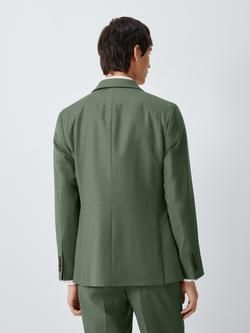 John Lewis Super 100's Birdseye Wool Regular Suit Blazer - view 2, Mid Green