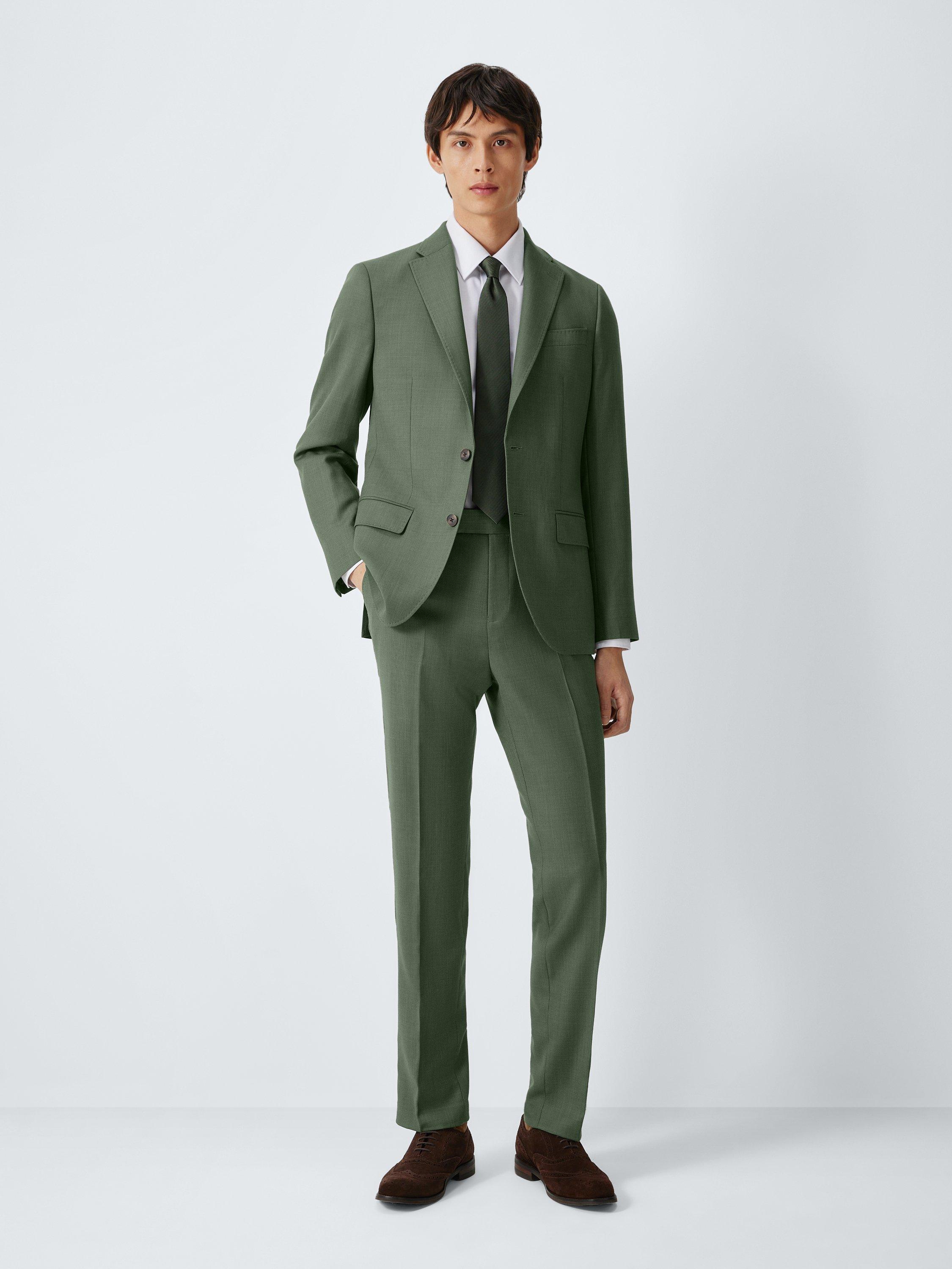 Product image 3 of 7, which shows John Lewis Birdseye Wool Regular Suit Jacket, Mid Green, 36R