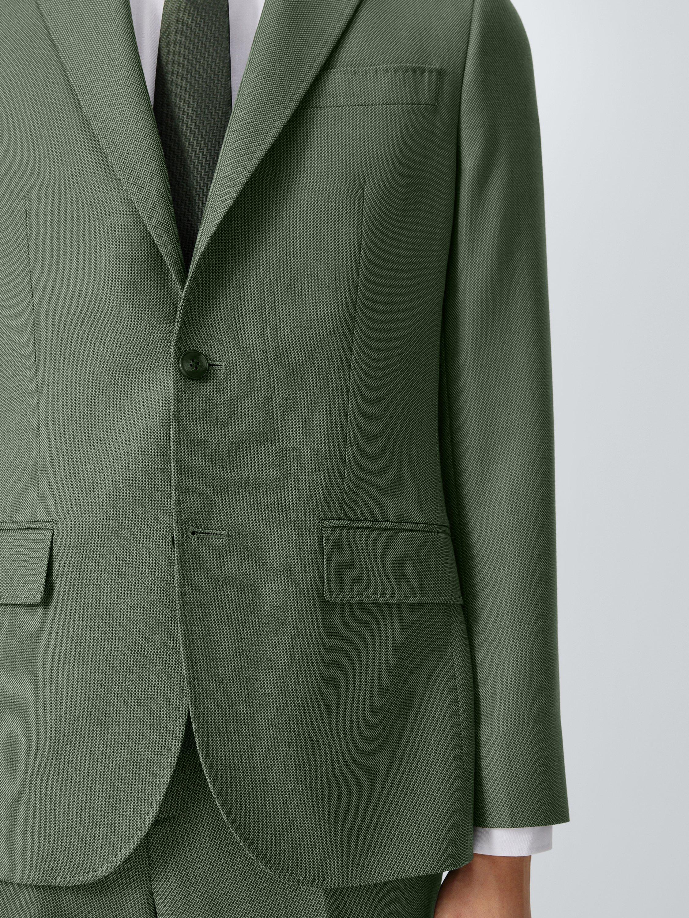 Product image 6 of 7, which shows John Lewis Birdseye Wool Regular Suit Jacket, Mid Green, 36R