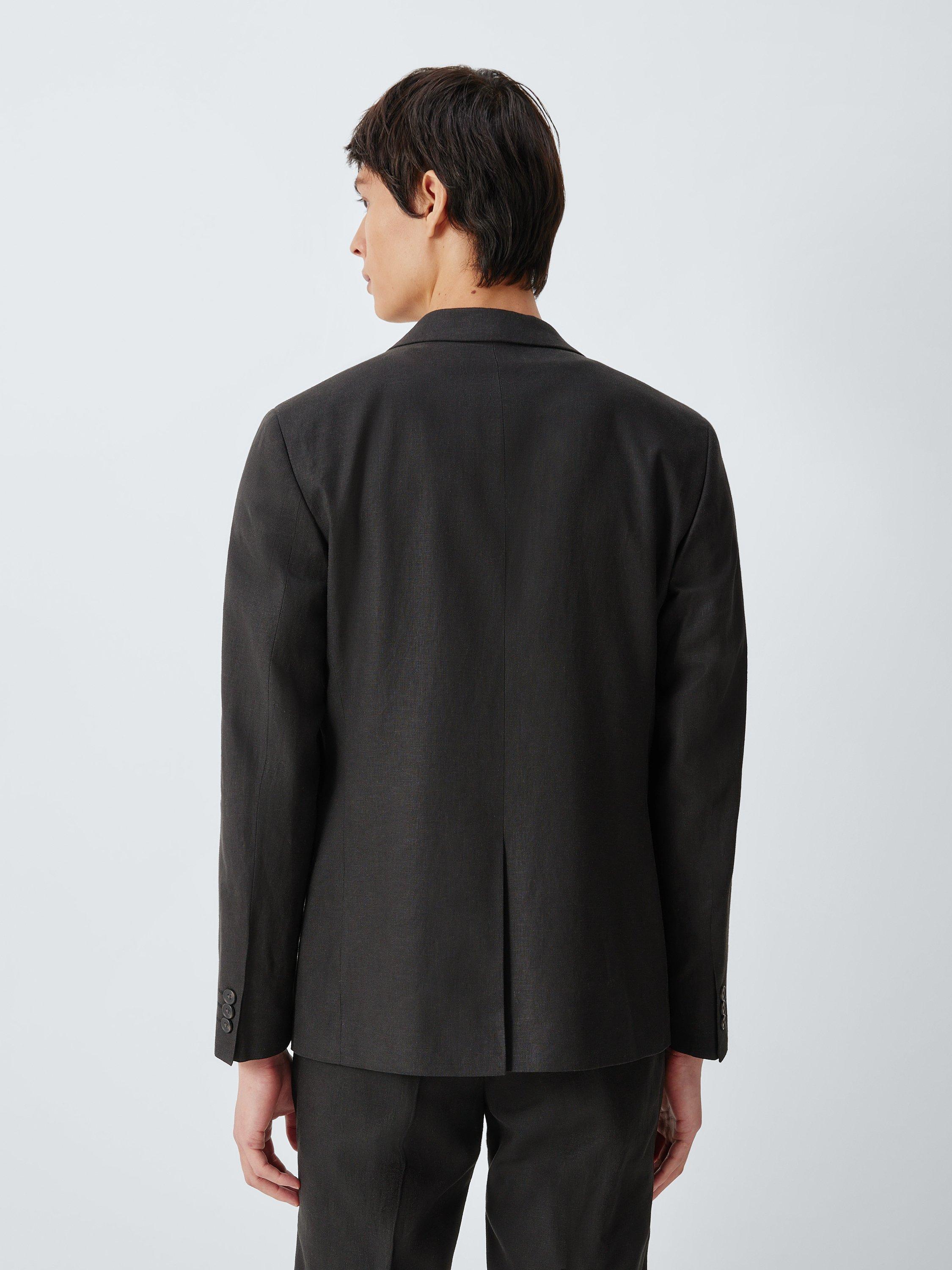 Product image 2 of 7, which shows John Lewis Slim Fit Linen Blend Suit Jacket, Black, 36S