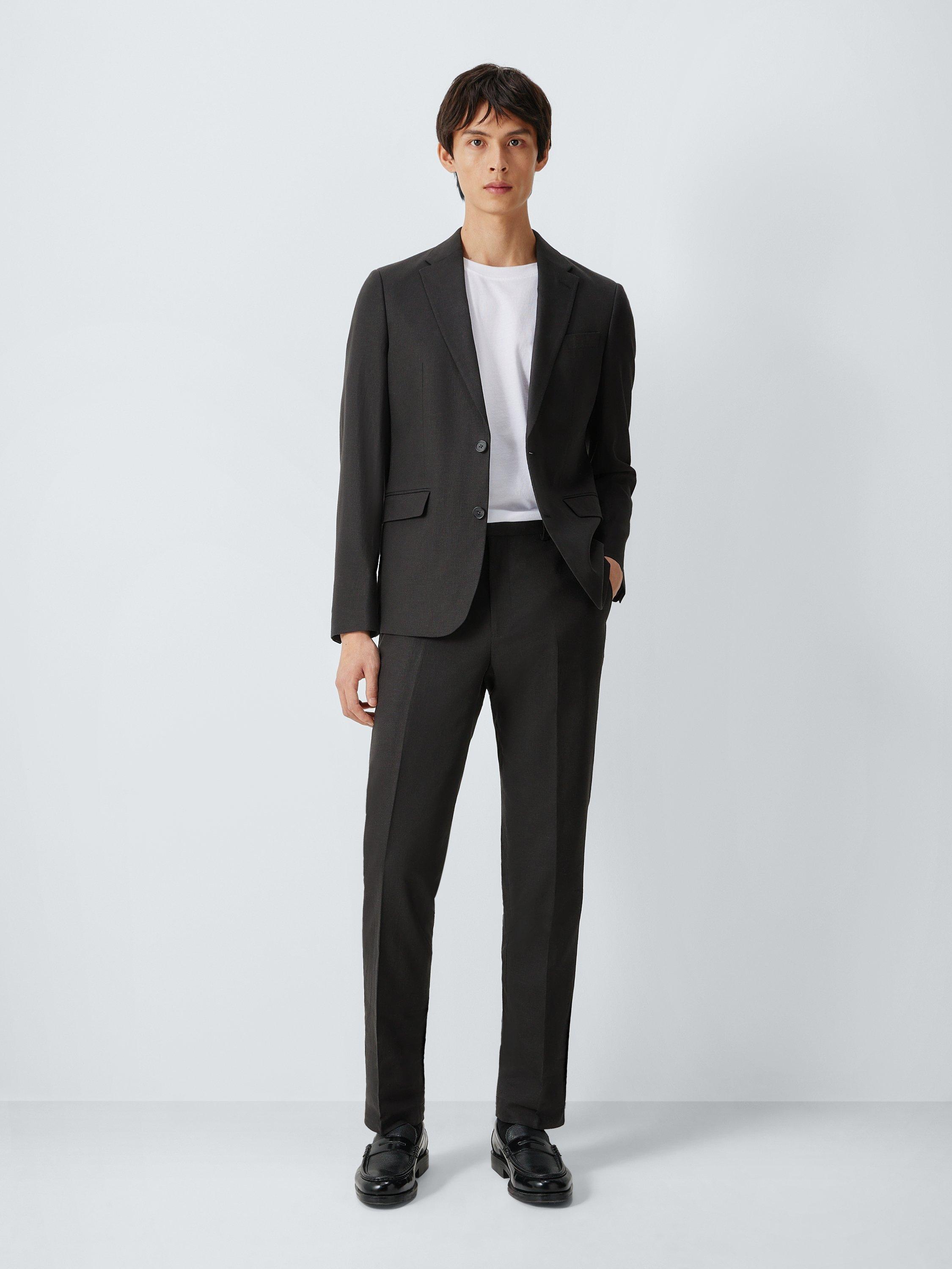 Product image 3 of 7, which shows John Lewis Slim Fit Linen Blend Suit Jacket, Black, 36S