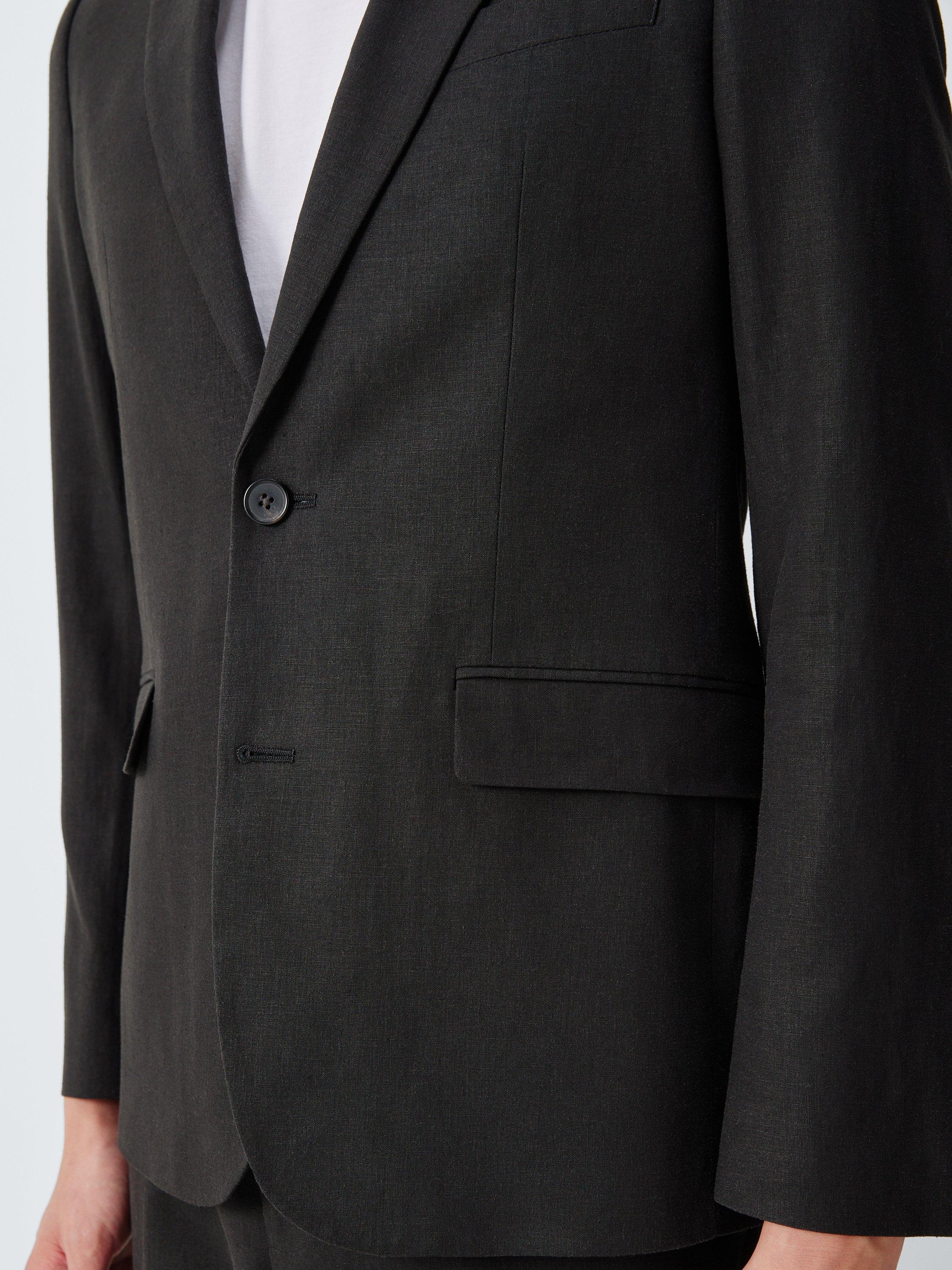 Product image 5 of 7, which shows John Lewis Slim Fit Linen Blend Suit Jacket, Black, 36S