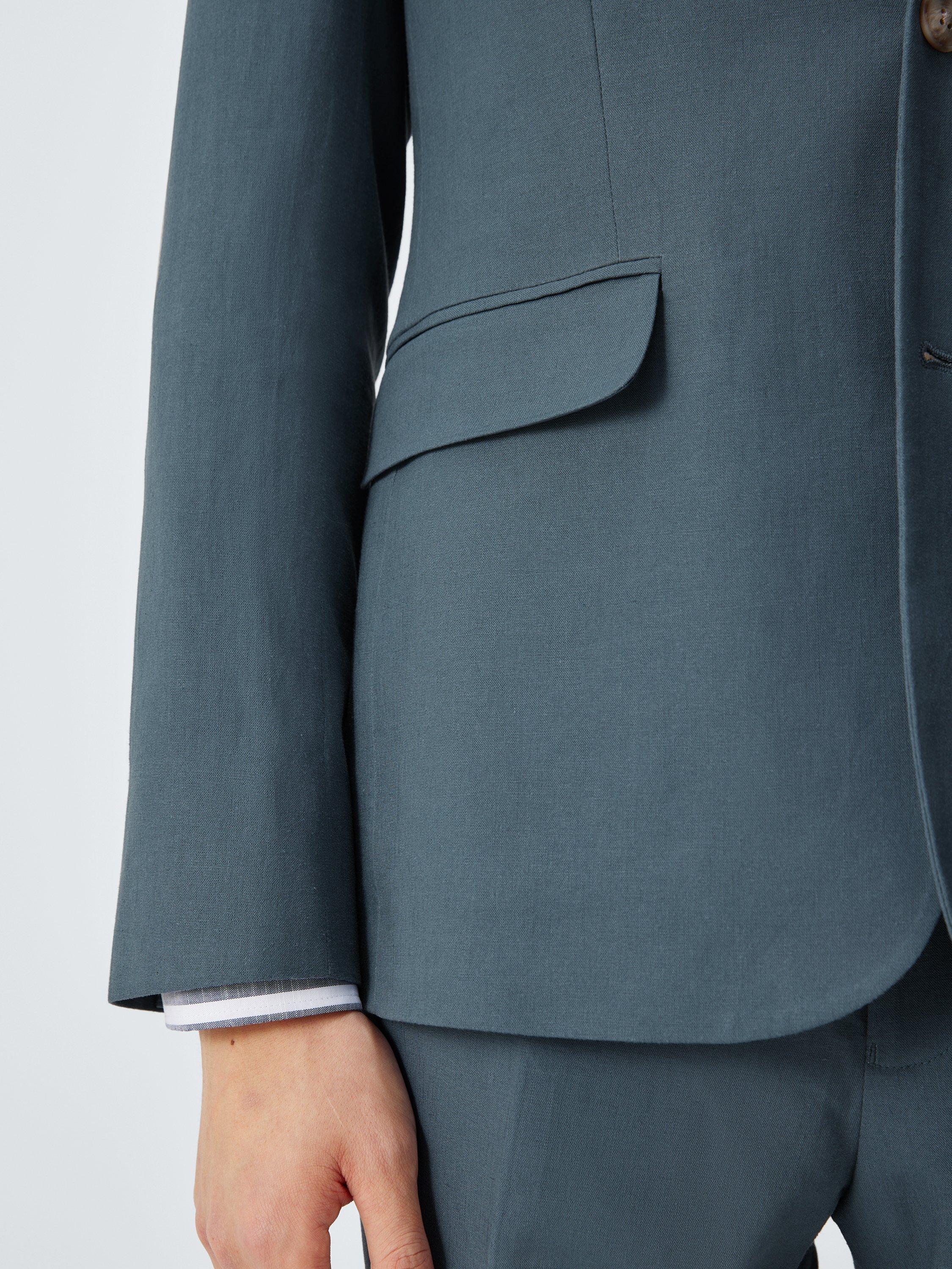 Product image 6 of 7, which shows John Lewis Single Breasted Slim Fit Linen Blend Suit Jacket, Blue, 36S