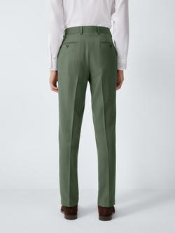 John Lewis Birdseye Linen Suit Trousers, Mid Green - view 2, Mid Green