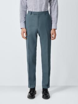 John Lewis Linen Viscose Slim Fit Suit Trousers, Blue