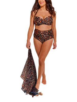 Seaspray Serengeti Twist Bandeau Bikini Top, Brown, Brown