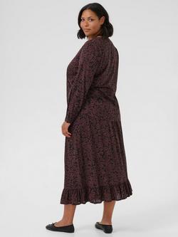 KAFFE Curve Bella Floral Top, Fudge/Black - view 2, Fudge/Black