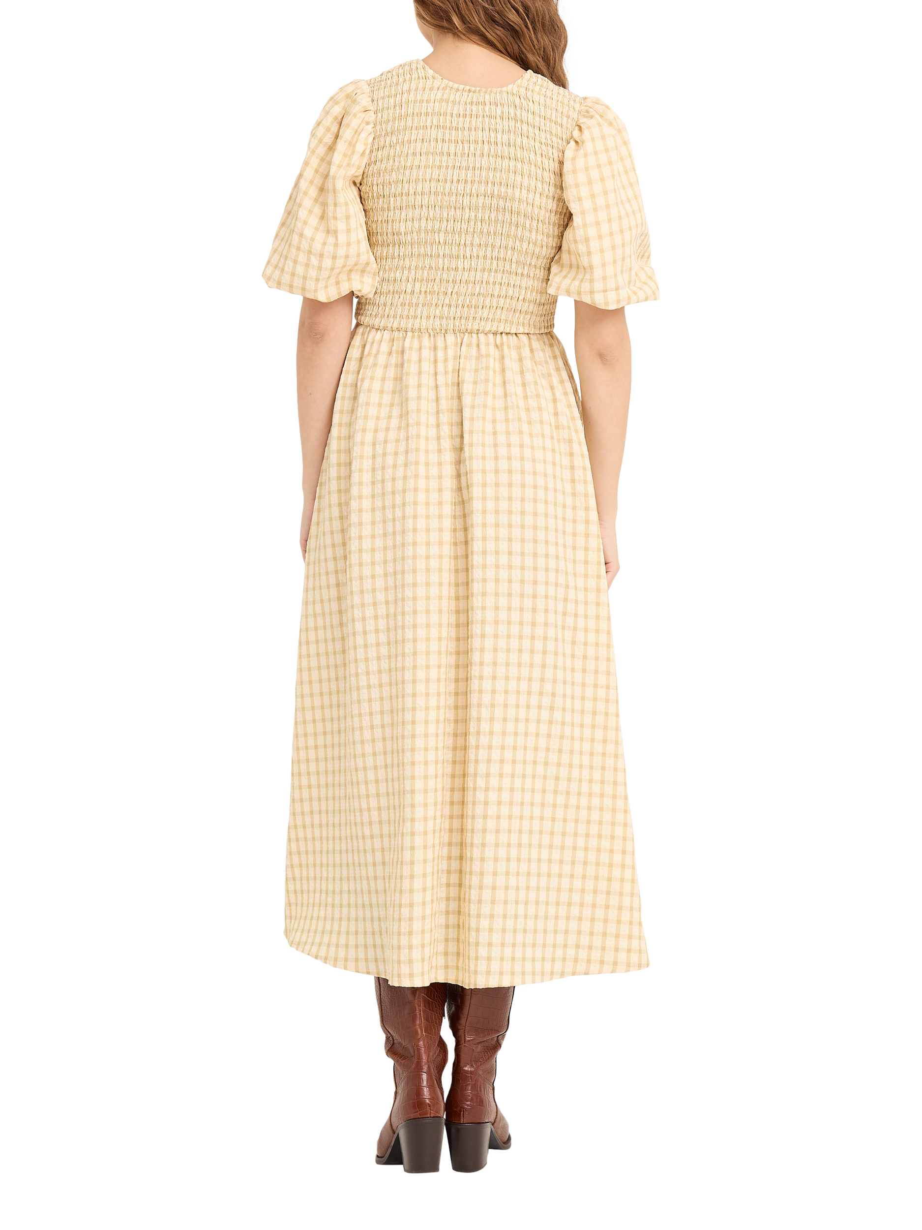 Product image 2 of 2, which shows A-VIEW Tabita Midi Dress, Mid Yellow, 12