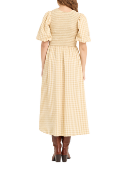 A-VIEW Tabita Midi Dress, Mid Yellow - view 2, Mid Yellow