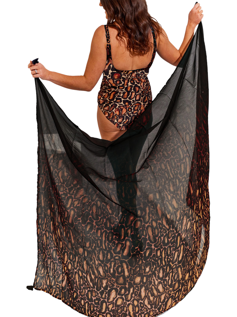 Product image 3 of 4, which shows Seaspray Serengeti Pareo, Brown, One Size