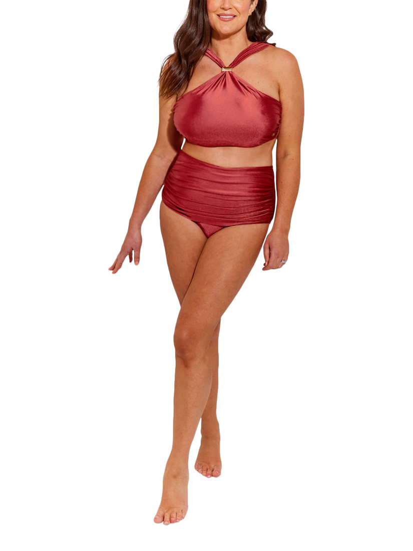 Product image 1 of 7, which shows Seaspray Perla High-Waist Bikini Bottoms, Red, 10