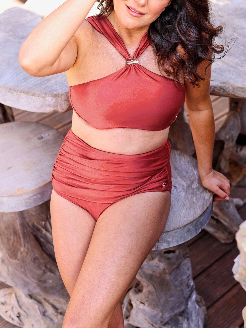 Product image 3 of 7, which shows Seaspray Perla High-Waist Bikini Bottoms, Red, 10
