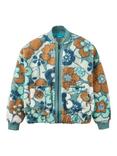 Passenger Lucia Floral Zip Fleece, Vintage Floral Aqua