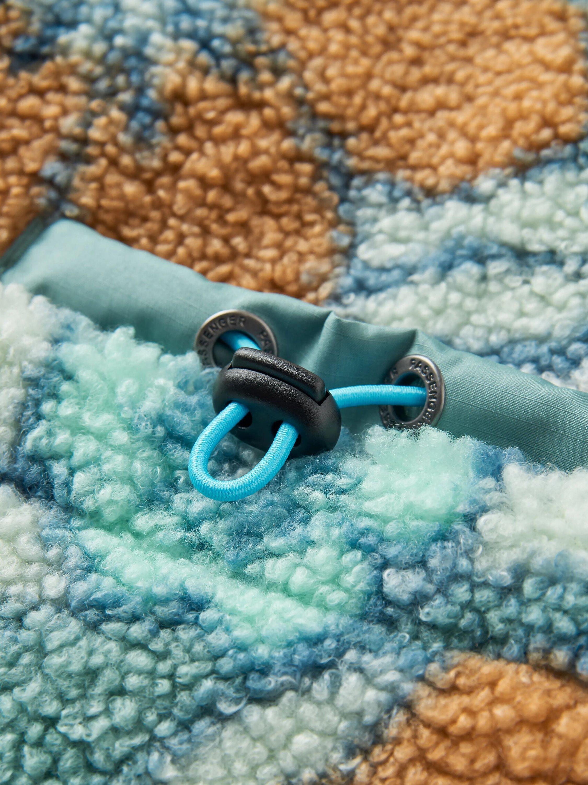 Product image 4 of 5, which shows Passenger Lucia Floral Zip Fleece, Vintage Floral Aqua, XS