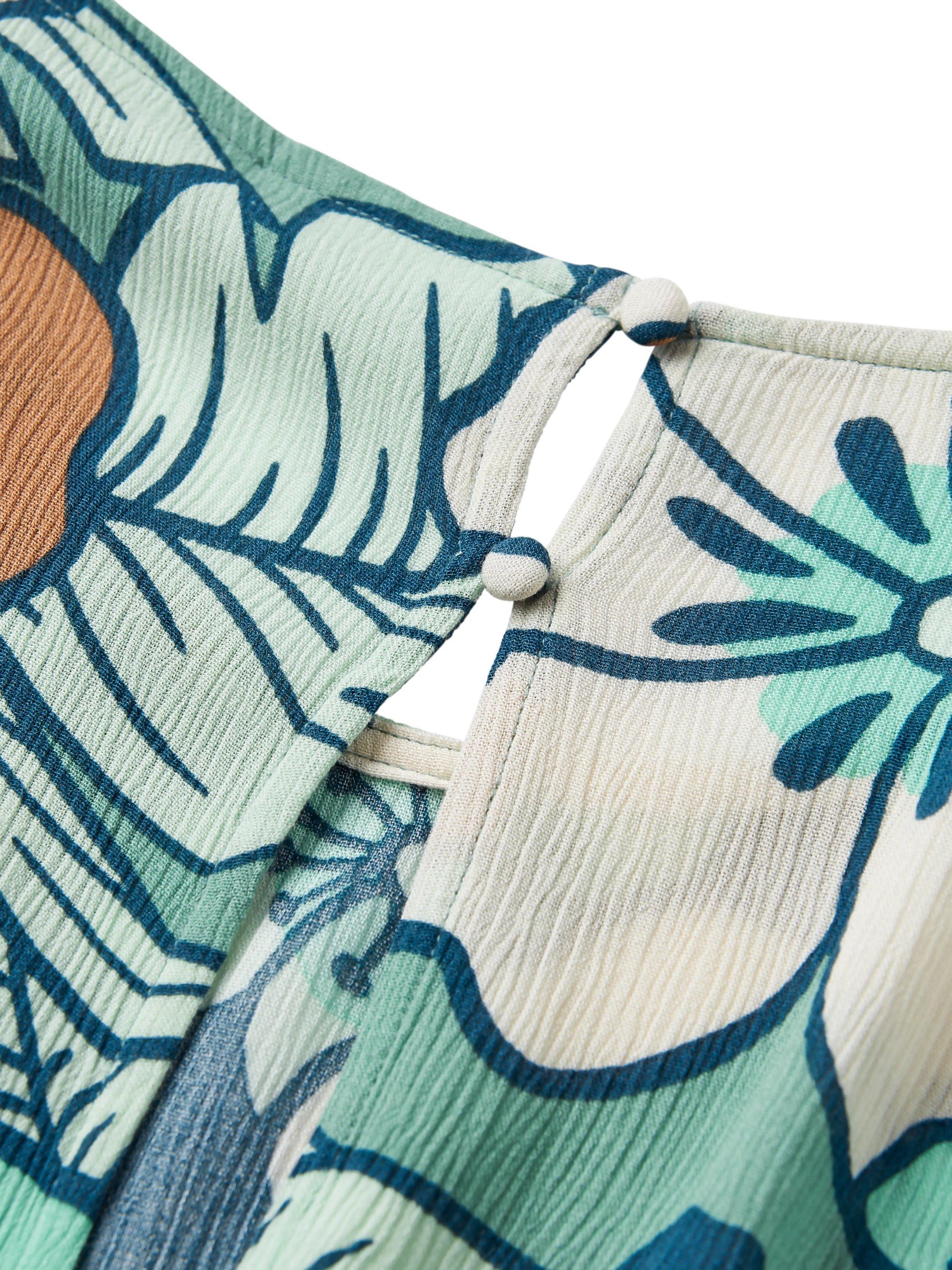 Product image 4 of 6, which shows Passenger Thimbleberry Floral Jumpsuit, Vintage Floral Aqua, XS
