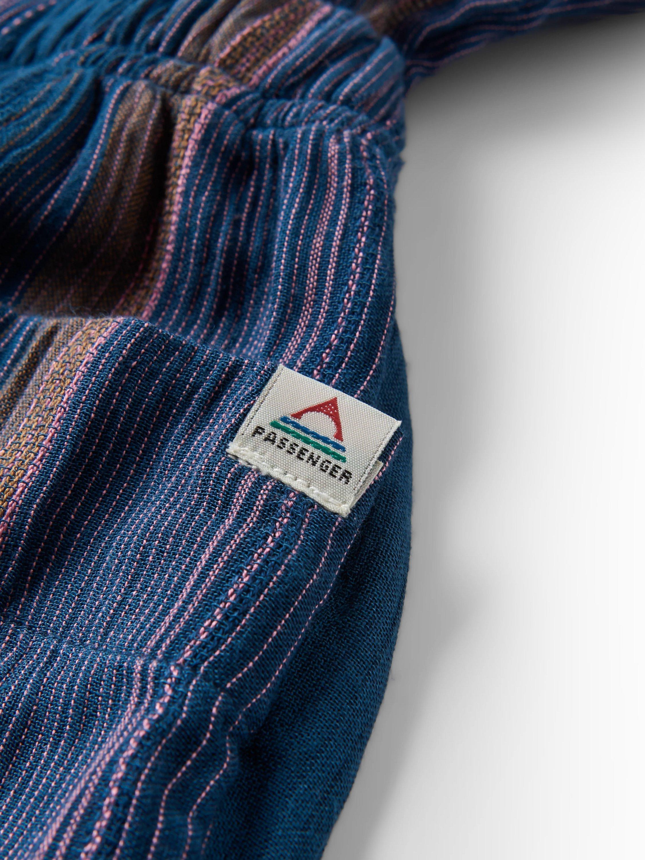 Product image 2 of 5, which shows Passenger Clarity Short Skort Dress, Denim Multi Stripe, XS