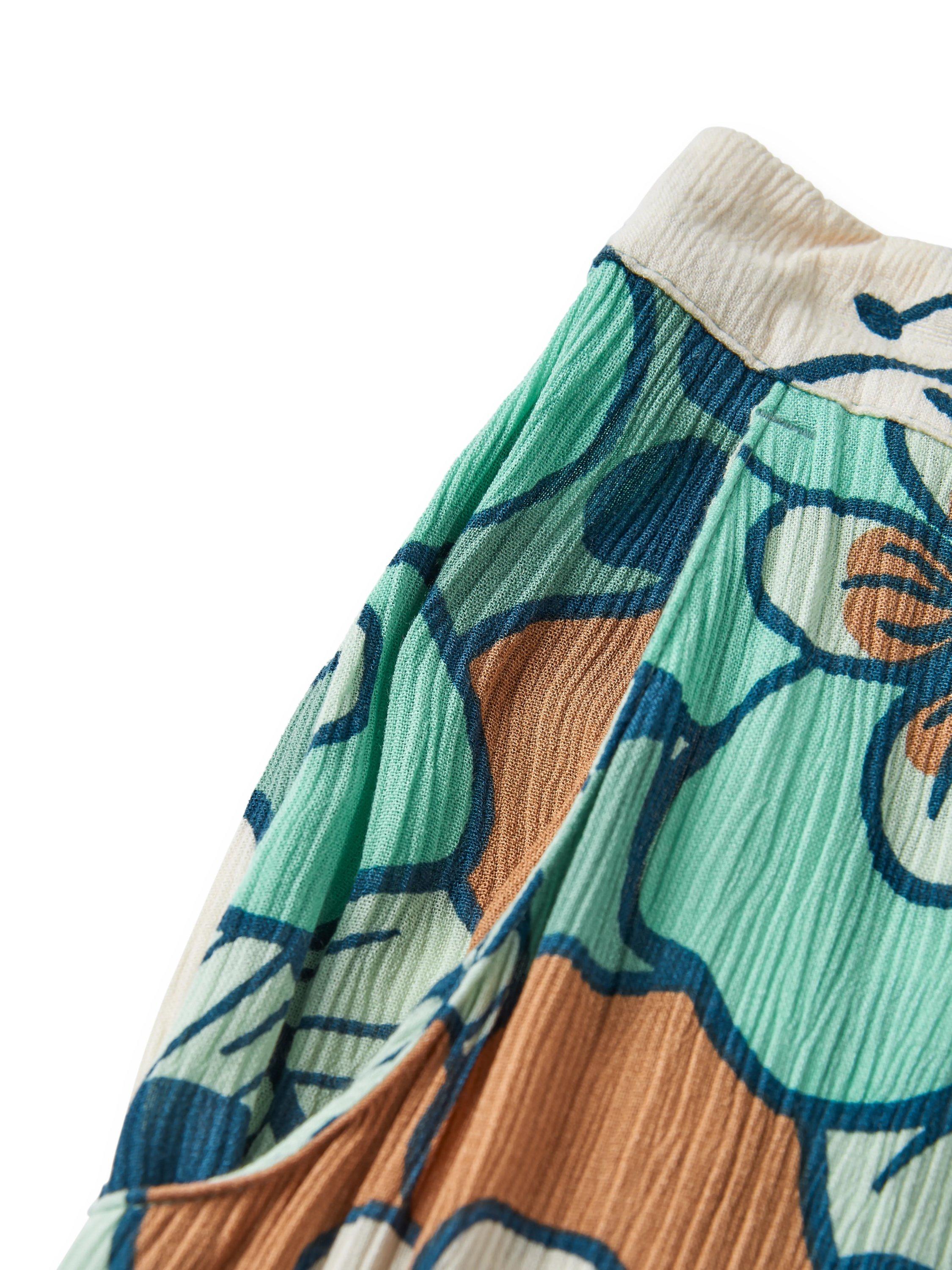 Product image 3 of 5, which shows Passenger Someday Floral Wide Leg Trousers, Vintage Floral Aqua, XS