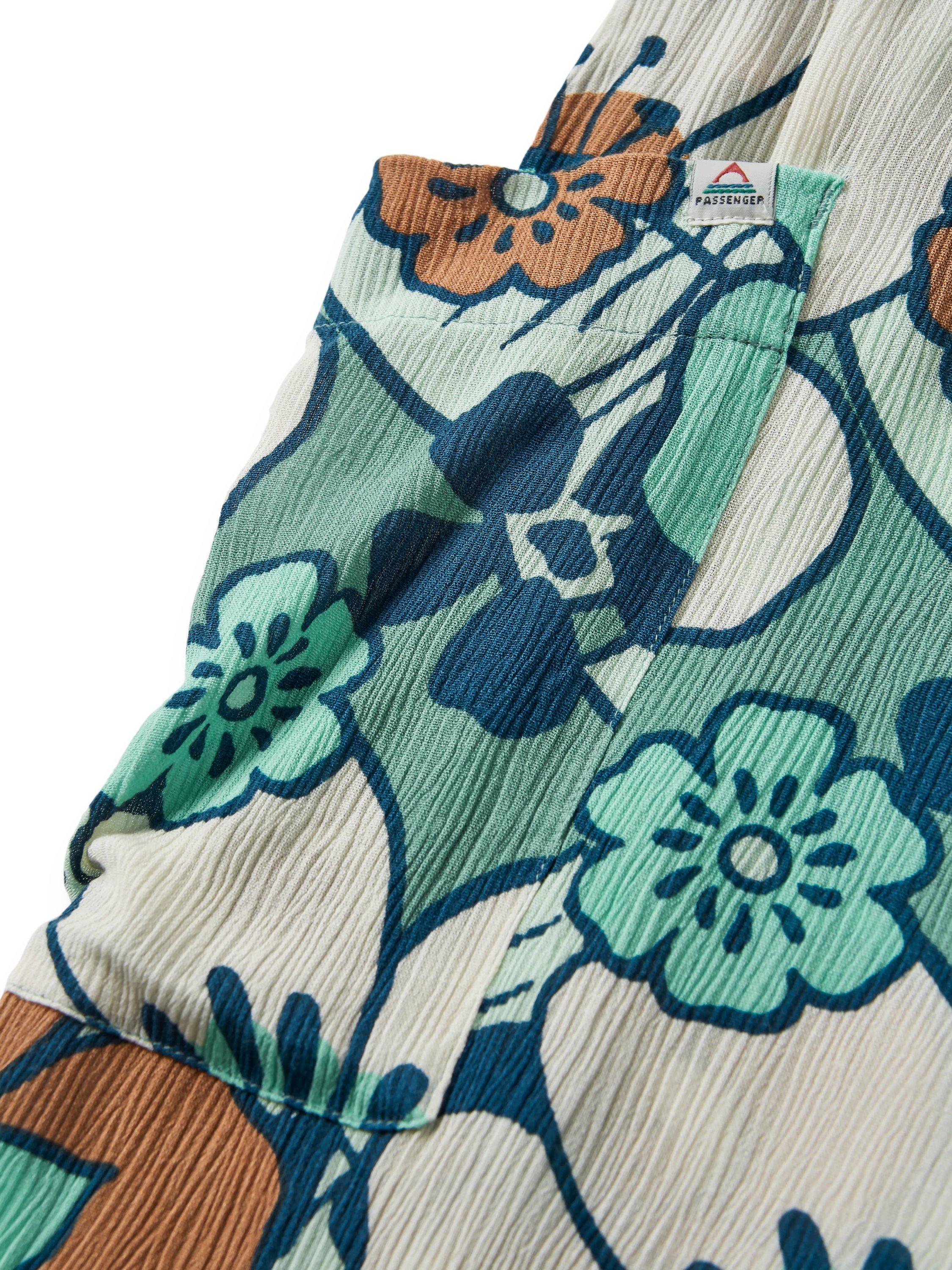 Product image 4 of 5, which shows Passenger Someday Floral Wide Leg Trousers, Vintage Floral Aqua, XS