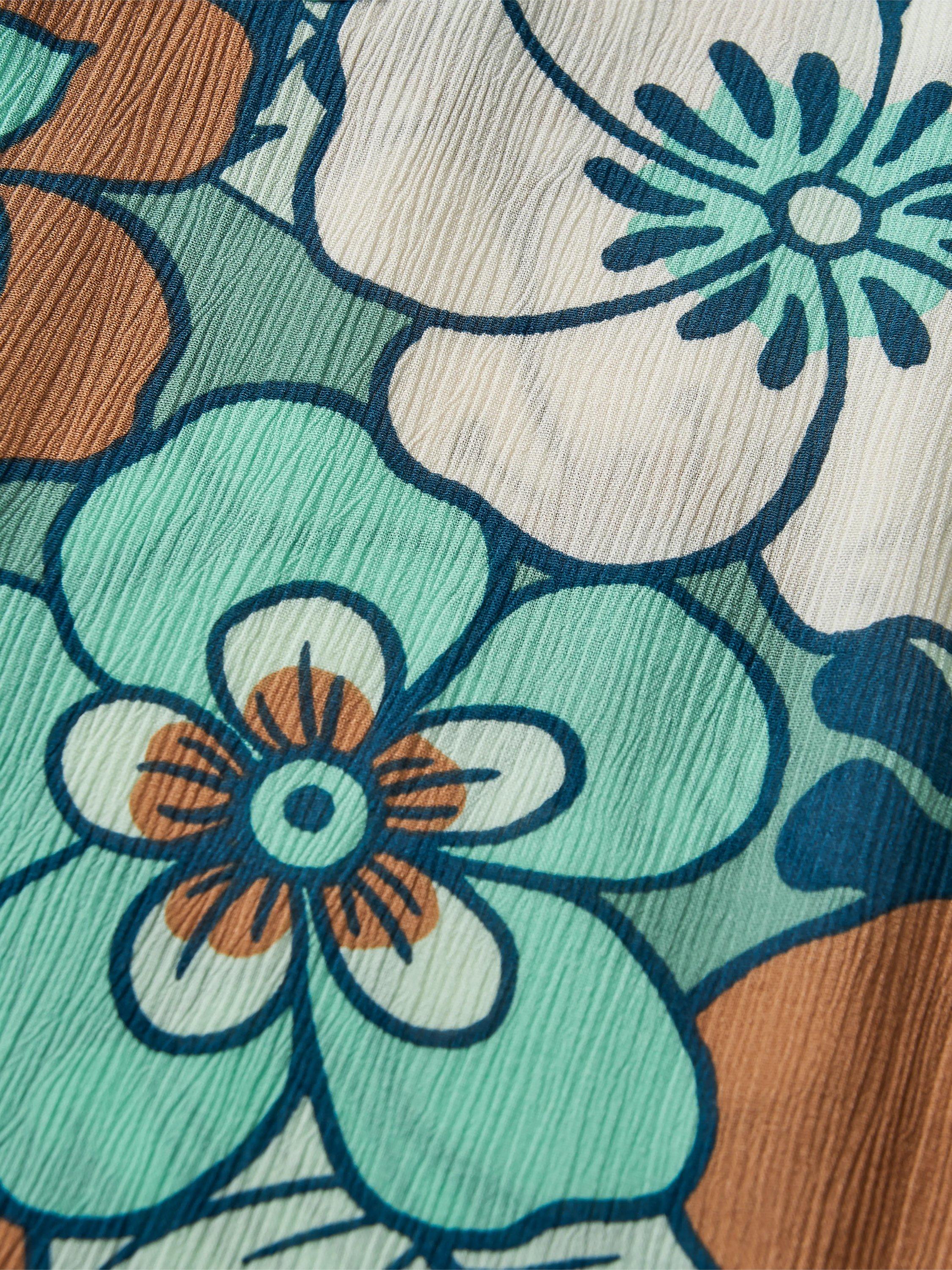 Product image 5 of 5, which shows Passenger Someday Floral Wide Leg Trousers, Vintage Floral Aqua, XS