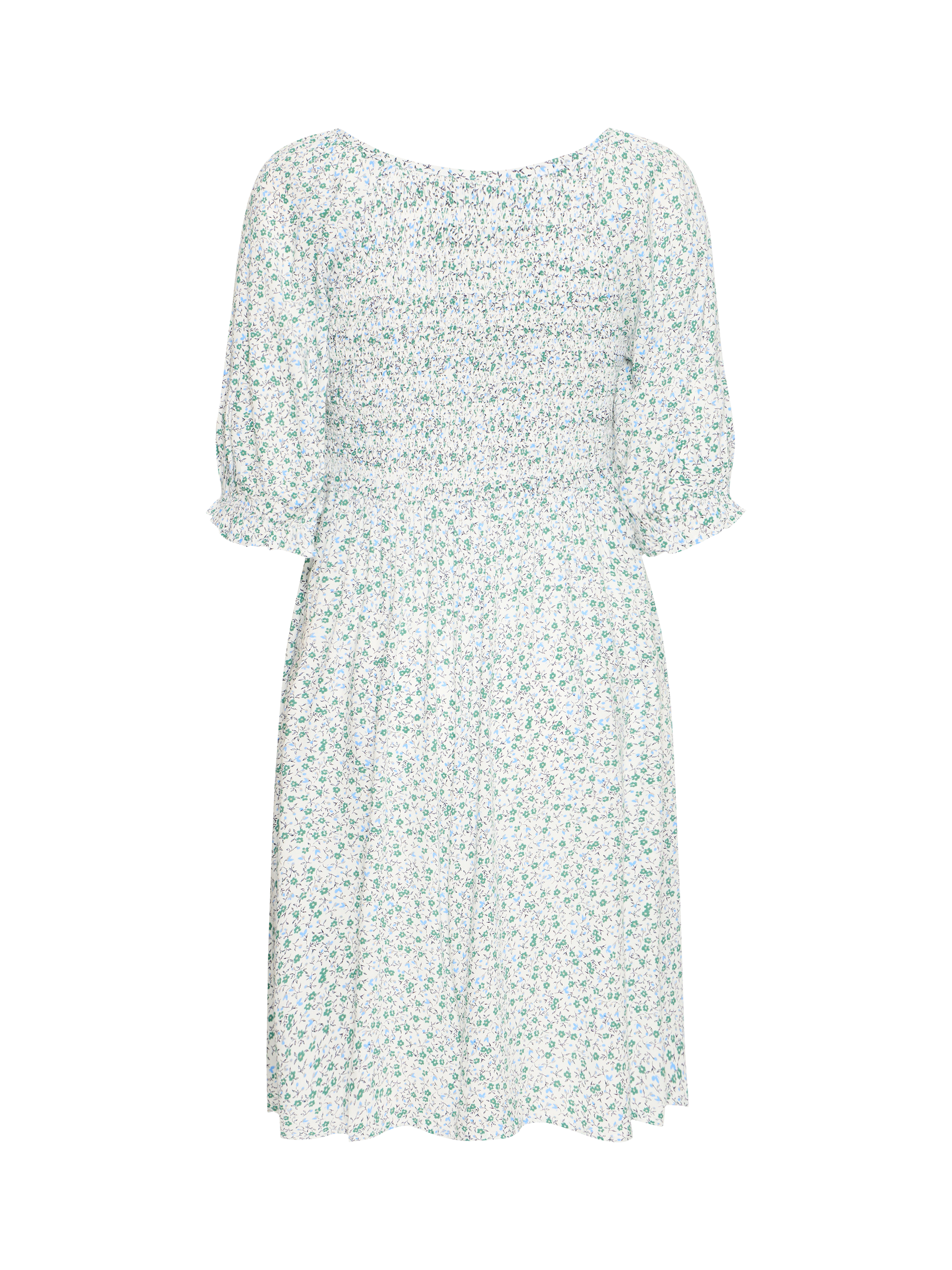 Product image 2 of 3, which shows ICHI Vera Floral Dress, Green/Multi, 8