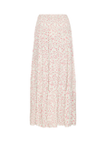 ICHI Vera Floral Maxi Skirt, Pink/Multi