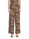 ICHI Anisse Leopard Print Trousers, Sandshell/Brown