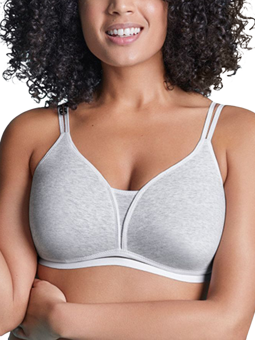 Product image 1 of 6, which shows Royce Posie T-Shirt Bra, Grey, 28A