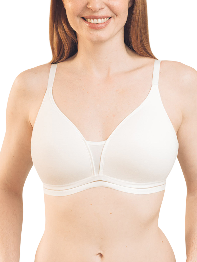 Product image 1 of 7, which shows Royce Posie T-Shirt Bra, Ivory, 28A