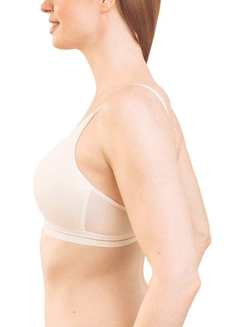 Product image 2 of 7, which shows Royce Posie T-Shirt Bra, Ivory, 28A