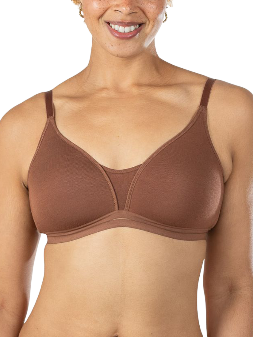 Product image 1 of 4, which shows Royce Posie T-Shirt Bra, Mocha, 28A