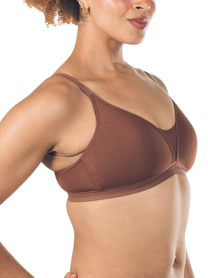 Product image 2 of 4, which shows Royce Posie T-Shirt Bra, Mocha, 28A