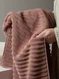 Bedfolk Ripple Cotton Towels, Rust