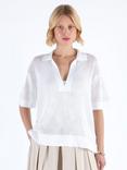 John Smedley Zarah Notch Neck Knit Top, White