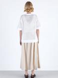 John Smedley Zarah Notch Neck Knit Top, White