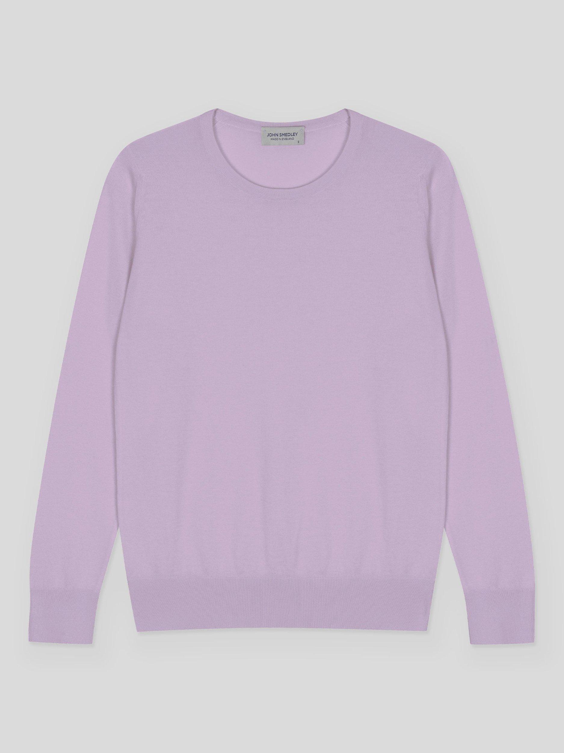 Product image 4 of 5, which shows John Smedley Evonne Fint Knit Jumper, Lilac, L