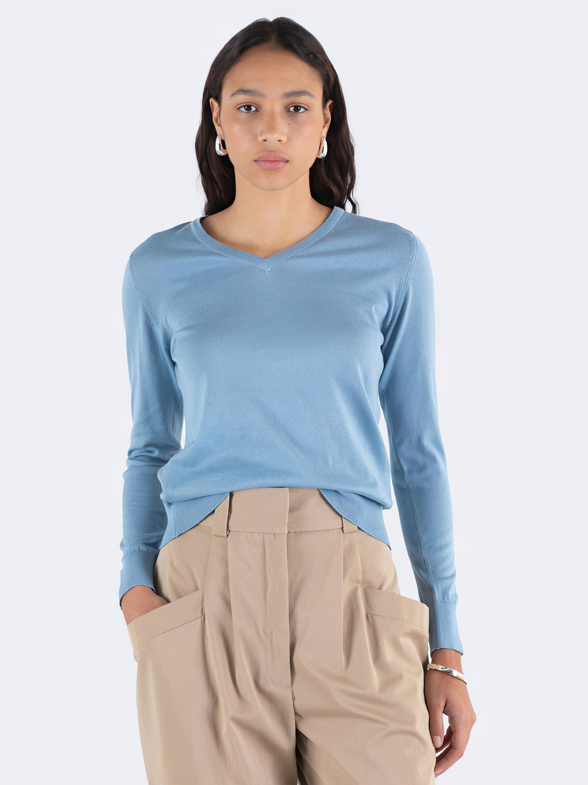 Product image 1 of 5, which shows John Smedley Julie Jumper, Sea Glass, L
