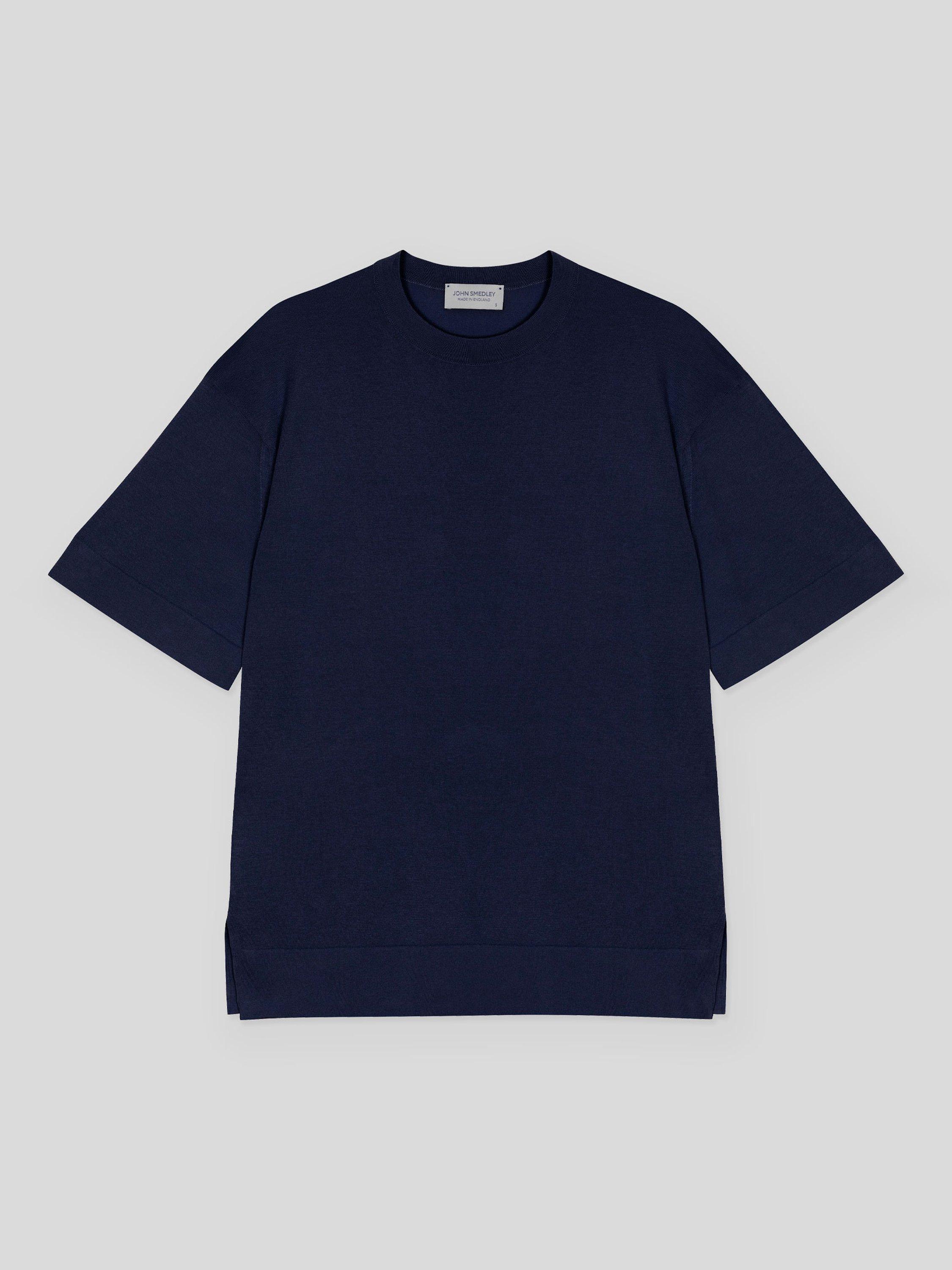 Product image 4 of 5, which shows John Smedley Danby T-Shirt, French Navy, S