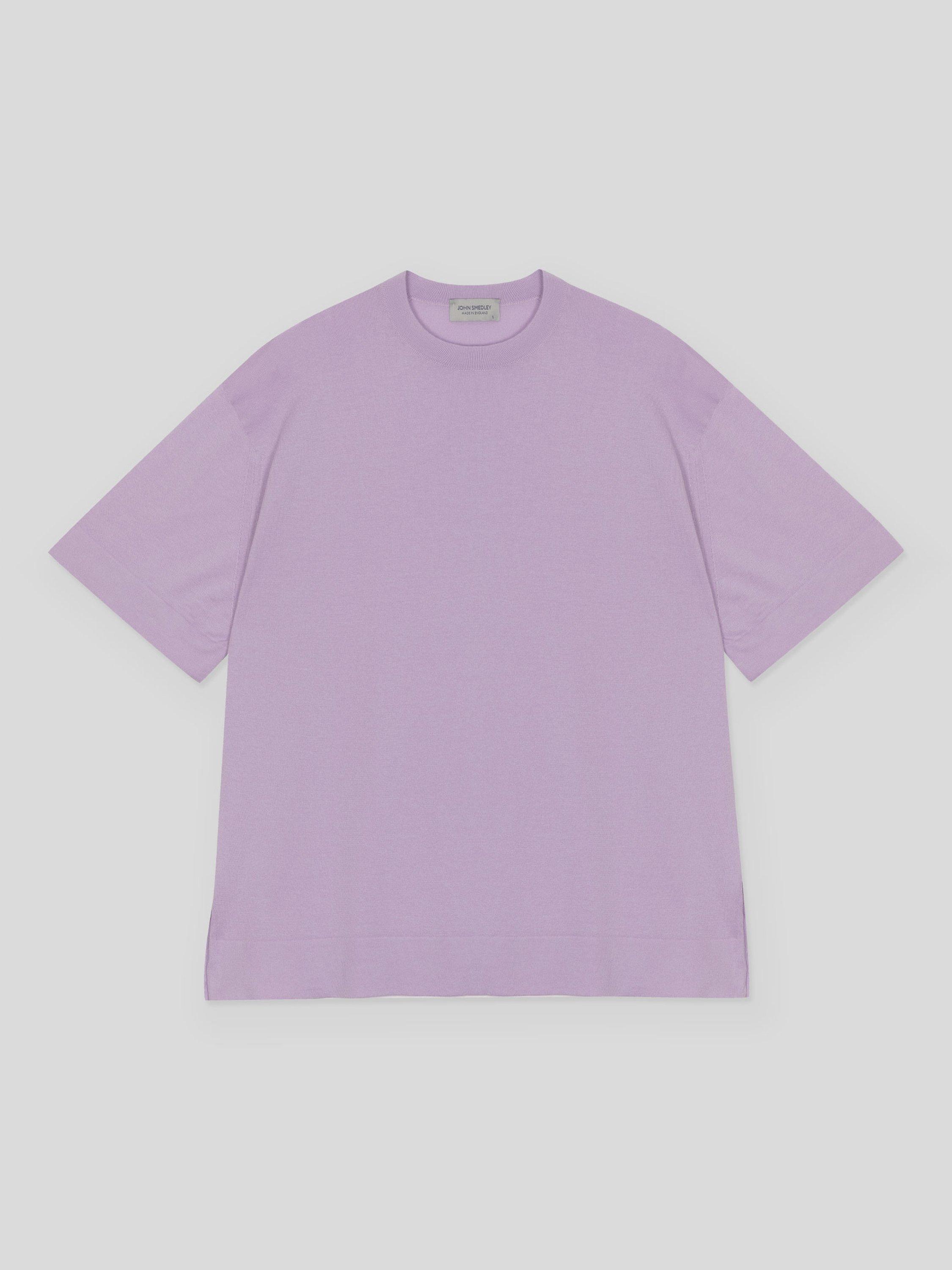Product image 4 of 5, which shows John Smedley Danby T-Shirt, Lilac Breeze, L