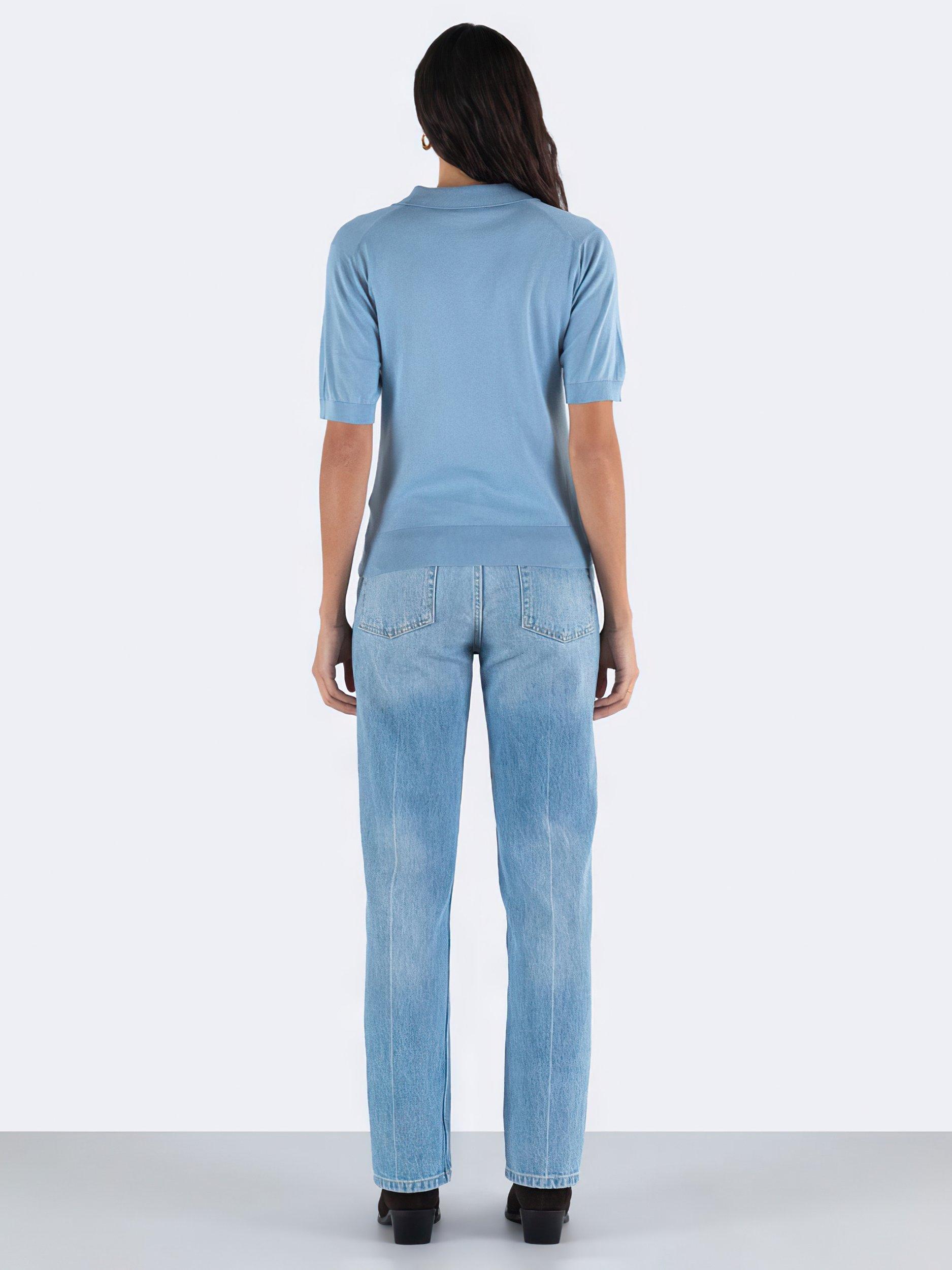 Product image 2 of 5, which shows John Smedley Jill Polo Shirt, Sea Glass, S