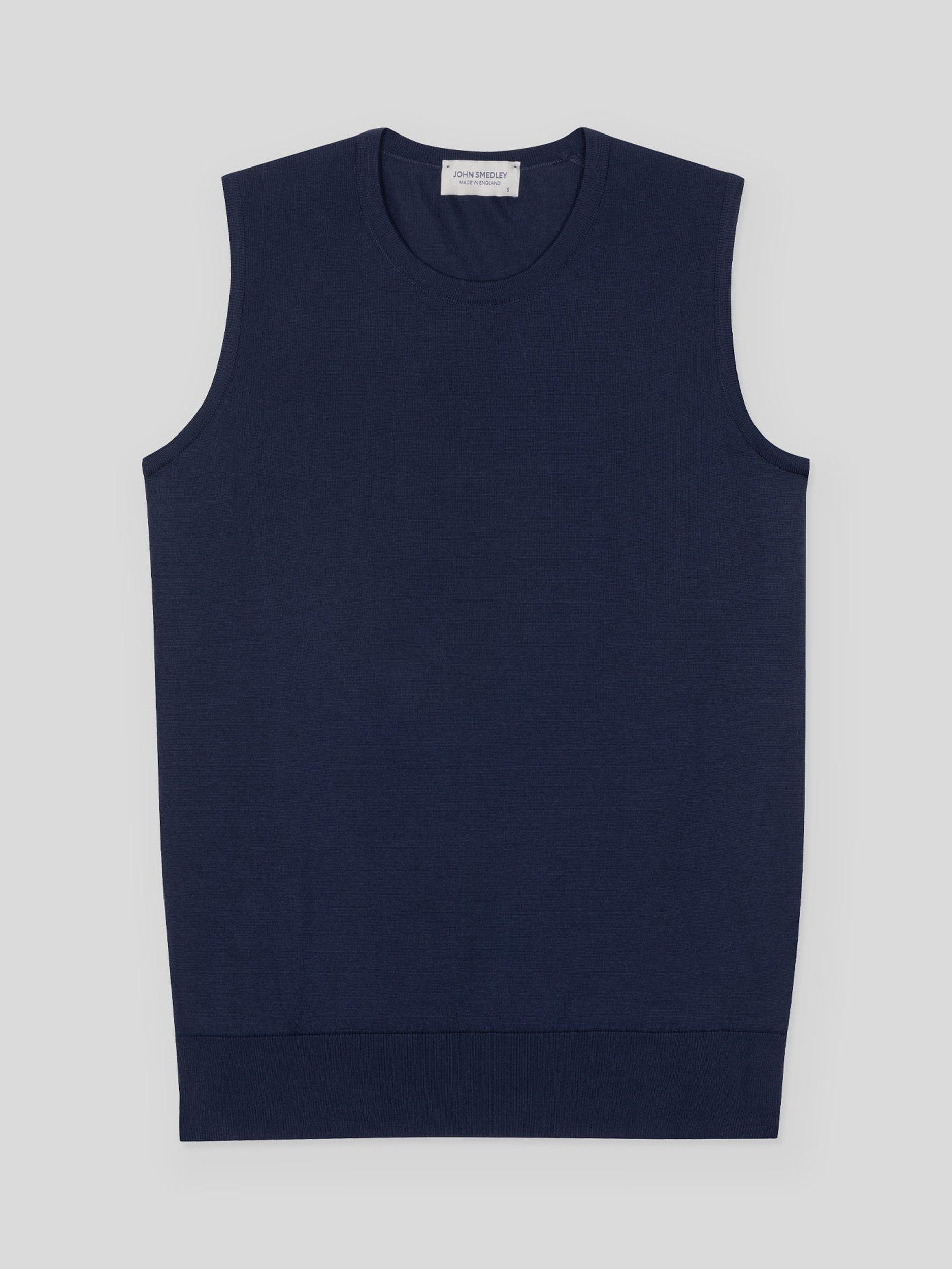 Product image 4 of 5, which shows John Smedley Kerry Pure Cotton Vest Top, French Navy, S