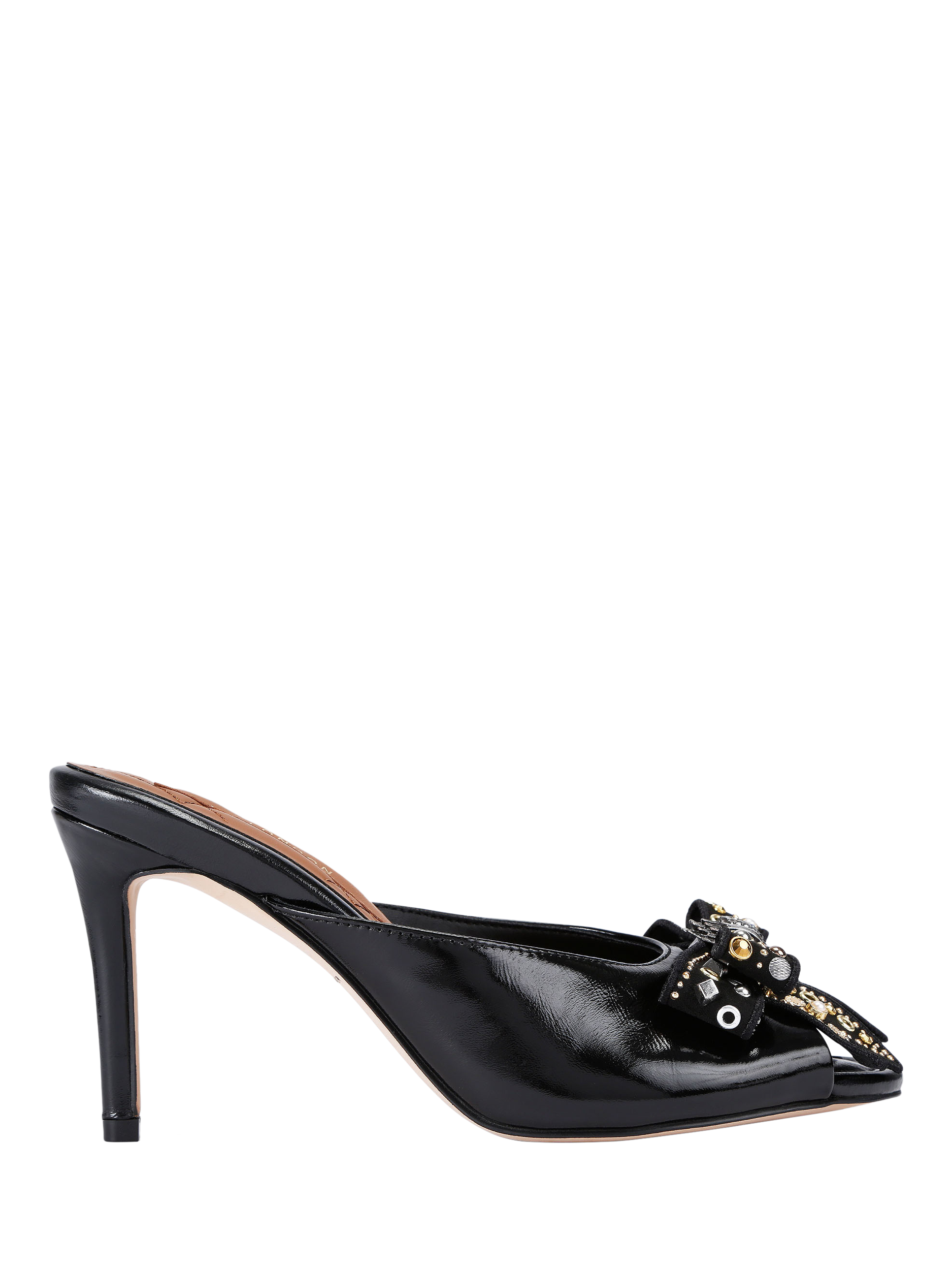 Kurt Geiger London Belgravia Stud Bow Mule Court Shoes, Black