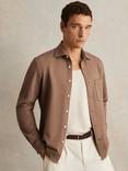 Reiss Kappo Cotton Blend Regular Fit Shirt, Camel